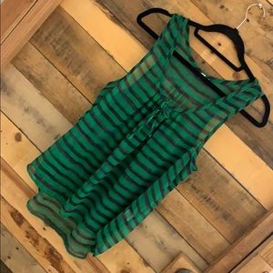 Sheer striped Caslon tunic top large